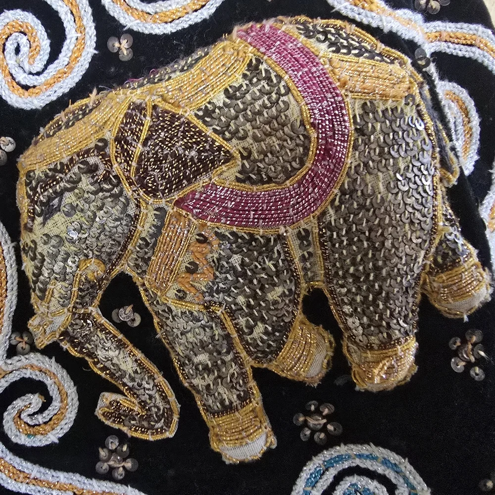 Vintage Carol Horn Workshop 🐘 Elephant 🐘 Vest Embellished Beads Sequins Ethnic